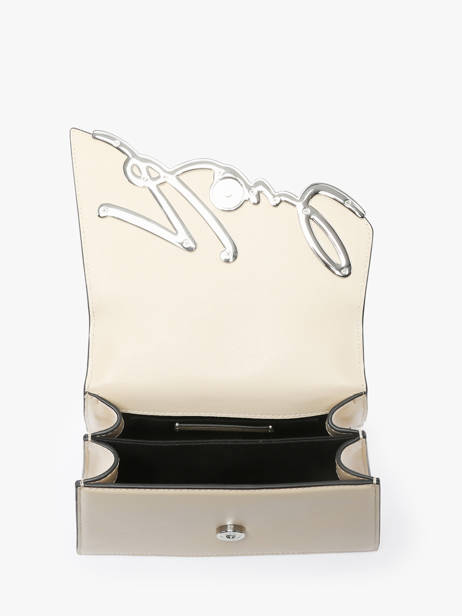 Cross Body Tas K Signature Leder Karl lagerfeld Beige k signature A1W30038 ander zicht 2